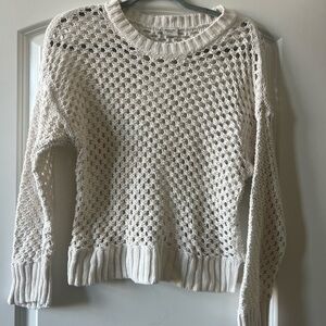 Abercrombie & Fitch Open-Knit Cream Sweater
